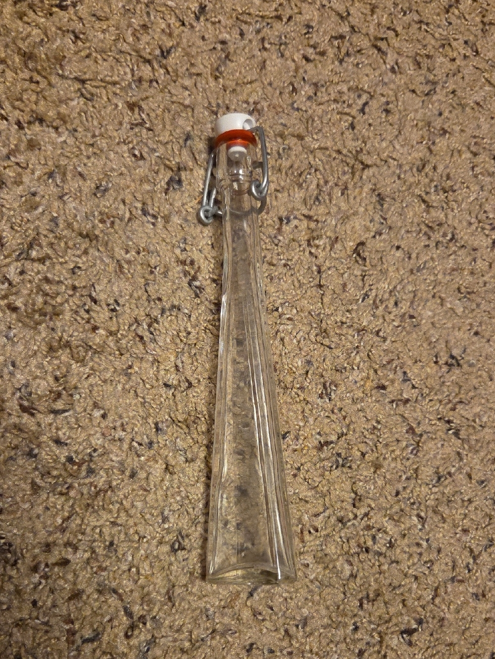 Tall Clear Glass Bottle w/ Swing Top - Sea Salt Storage